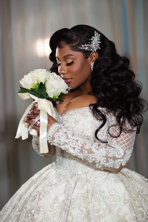 Hairstyles To Do With Knotless, Bride Hairstyles For Black Women, Bridal Hair Styles For Black Women, Wedding Hair Styles Black Women, Sleep In Hairstyles, Bridal Hair Black Women, Wedding Hairstyles Black Women, Hairstyles To Hide Bangs, Wedding Wig