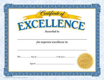 Excellence Certificate (Set of 2) Honor Roll Certificate, Certificate Of Participation Template, Participation Award, Blank Certificate Template, Blank Certificate, Free Certificate Templates, Award Template, Certificate Design Template, Awards Certificates Template