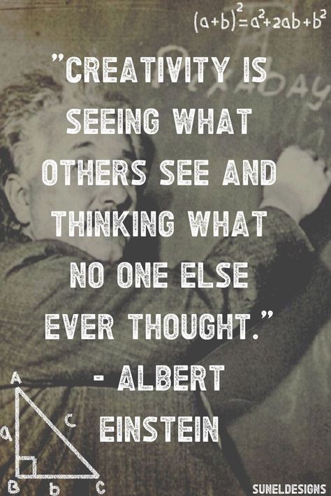 A beautiful Albert Einstein quote about creativity "Creativity is seeing what others see and thinking what no one else ever thought. Wallpaper For Creative People, Creative Genius Quotes, Albert Einstein Quotes Technology, Einstein Quotes Education, Quotes From Albert Einstein, Motivation Quotes For Life, Quotes Albert Einstein, Physics Quotes, For Success Motivational Quotes