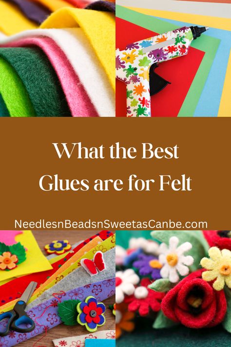 Hey y'all, here are my 4 top best glues for felt. The top glues for felt crafts. Thick Felt Crafts, Easy Felt Crafts No Sew, Felt Pictures How To Make, Cricut Felt Projects, Felt Crafts To Sell, Crafts With Felt, Best Fabric Glue, Easy Felt Crafts, Felt Food Patterns