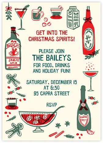 Vintage Christmas Party Invitations, Vintage Christmas Party, Online Party Invitations, Holiday Emails, Holiday Party Themes, Holiday Cocktail Party, Holiday Cocktail, Paperless Post, Christmas Fonts