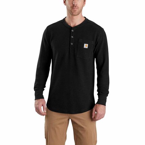 Men's Tilden Long-Sleeve Waffle Knit Henley 103398 | Carhartt Workwear Store, Carhartt Long Sleeve, Carhartt T Shirt, Carhartt Shirts, Mens Sleeve, Thermal Shirt, Branded Sweatshirts, Carhartt Mens, Birds Eye