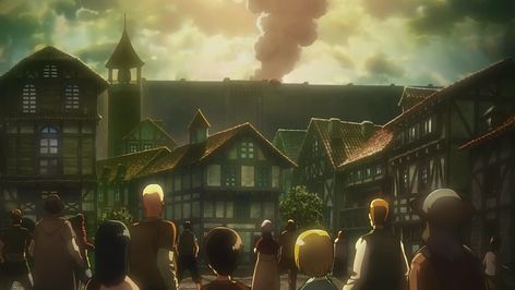 Fall of Wall Maria (Anime) | Attack on Titan Wiki | Fandom Attack On Titan Scenery, Shiganshina District, Female Titan, Abandoned City, The Garrison, Joining The Military, Before The Fall, Giant Tree, Attack On Titan Season