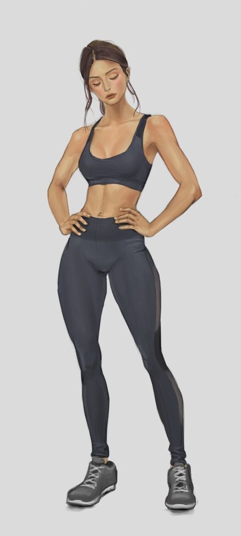 Training Woman Female Fighter Pose Reference, Splits Reference, Toned Woman Body Reference, Jogging Pose, Character Poses Reference Standing, Women Yoga Poses, Female Art Reference Poses, Pose Anatomy, Stretching Pose