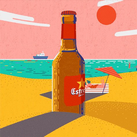 Product Animation Gif, Summer Motion Graphics, Cocktail Ads, Summer Animation, Gif Ads, Yukai Du, Animated Ads, Motion Ads, Animated Poster