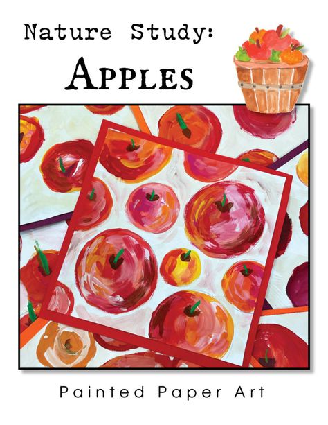 Apple Painting For Kids, Apple Art Projects, Painted Paper Art, September Art, September Crafts, Fall Art Projects, Apple Painting, Dynamic Art, Art Children