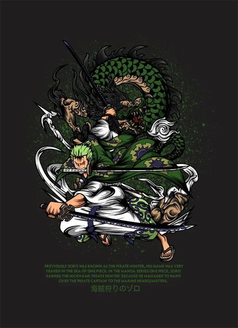 Zoro Tshirt Design, Zoro Design, Anime Picture Hd, Design For T Shirt, Roronoa Zoro, One Piece (anime), Office Wall Art, Manga Drawing, Animal Design