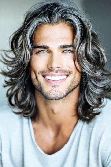 #BEAUTY ,#REALATIONSHIPS #Fashion #Outfits #Winter Outfits #Animals Bob Hairstyles Middle Part, Middle Part Bob Hairstyles, Hairstyles Middle Part, Hairstyles For Long Straight Hair, Middle Part Bob, Style Long Hair, Grey Bob Hairstyles, Male Model Face, Men With Grey Hair