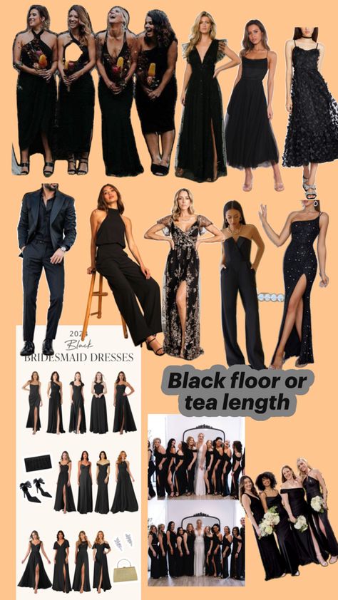 Please buy any black dress or suit that is either floor or tea length! Tea Length, Wedding Planning, Black Dress, Tea, Black