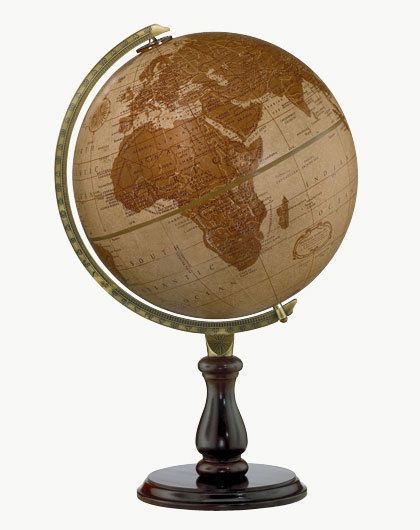 Replogle Globes Leather Expedition World Globe - Globes Desk Globe, Drexel Heritage, World Globes, World Globe, Globe, Wood Frame, Genuine Leather, Desk, Frame