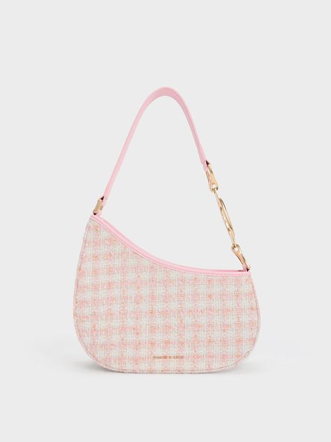 Charles And Keith Bags, Pink Tweed, Picnic Date, Pleated Top, Size Chart For Kids, Tailored Shorts, Pink Purse, Pretty Bags, Charles Keith