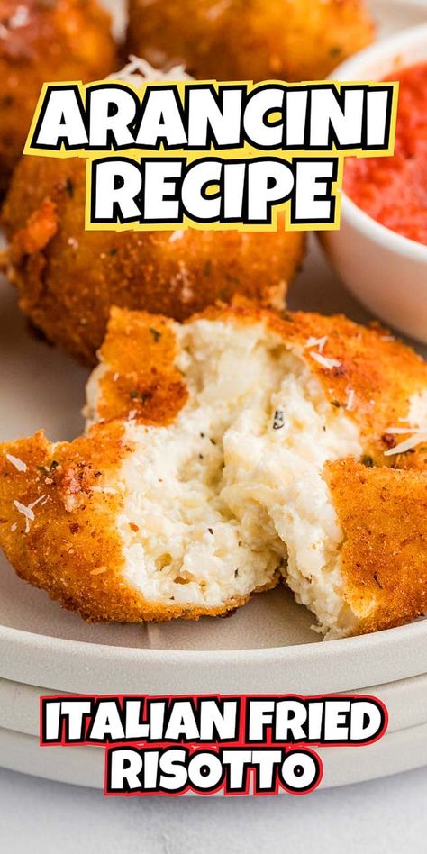 Easy Arancini Balls, Rice Balls Recipe Easy, Arancini Balls Recipes, Rice Croquettes Recipe, Rice Balls Italian, Arancini Recipe Italian, Italian Rice Balls Recipe, Rice Croquettes, Arancini Rice Balls