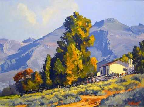 Art and the Outdoors: Landscape Masterpieces South African Art, Amsterdam Holland, Landscape Paintings Acrylic, Landscape Art Painting, Rural Landscape, Landscape Drawings, Ethereal Art, Painting Art Projects, Johannesburg