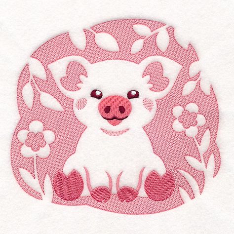 <p>Keep your projects simple and sweet with this delightful embossed piglet!<br><ul><li>This machine embroidery design is perfect for stitching onto higher-pile fabrics with a water-soluble topping.</li><li><a href="https://www.emblibrary.com/learn/how-to/embossed-embroidery-machine-embroidery" rel="noopener noreferrer" target="_blank">Project instructions</a> demonstrate how to achieve the embossed effect.</li></ul></p>This design was requested by Beth: "My friend loves pigs and saw the Highlan Pig Design, Animal Categories, Freestanding Lace Embroidery, Nativity Ornaments, Holiday Flower, Dog Shop, Hand Embroidery Art, Free Machine Embroidery Designs, Halloween Animals