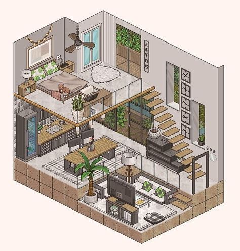 Sims 4 House Plans, Sims 4 House Building, House Floor Design, Sims 4 House Design, Casas The Sims 4, Sims House Plans, Sims House Design, Seni Dan Kraf, Loft House