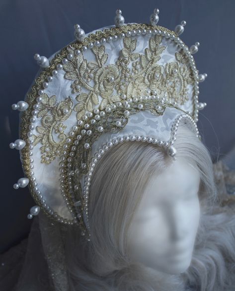 Victorian Headdress, Midevil Headdress, Empress Headdress, Head Piece, Baroque Headpiece, Medieval Headress, Medieval Crown, Headpiece Jewelry, Royal Jewelry