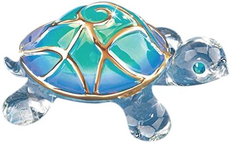 Three Kings Gifts, Glass Turtle, Sea Turtle Art, Turtle Figurines, Tiffany Glass, Turtle Art, Animal Statues, Glass Figurines, Changing Wall Color