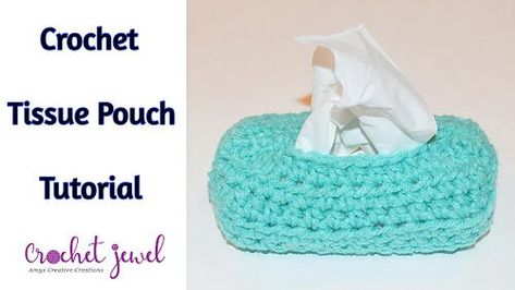 Crochet Tissue Cozy Pouch | AllFreeCrochet.com Sanitary Pad Pouch, Pad Pouch, Tissue Pouch, Different Crochet Stitches, Crochet Cozy, Crocodile Stitch, Easy Crochet Patterns Free, Pouch Tutorial, Step By Step Crochet