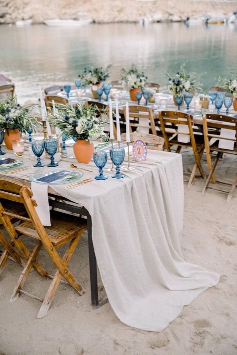 Greek Wedding Theme, Mamma Mia Wedding, Secret Supper, Mediterranean Party, Greece Party, Greek Islands Wedding, Wedding In Greece, Romantic Wedding Receptions, Mediterranean Wedding