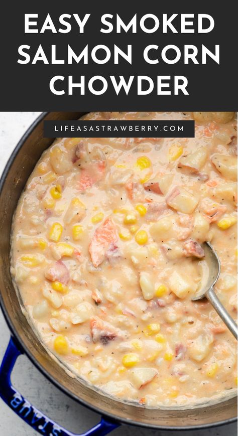 Blackened Salmon Chowder, Canned Salmon And Potato Recipes, Alaskan Salmon Chowder, Salmon Corn Chowder Recipe, Smoked Salmon Corn Chowder, Canned Salmon Chowder Recipe, Salmon Chowder Soup, Smoked Salmon Soup Recipes, Salmon And Corn Chowder