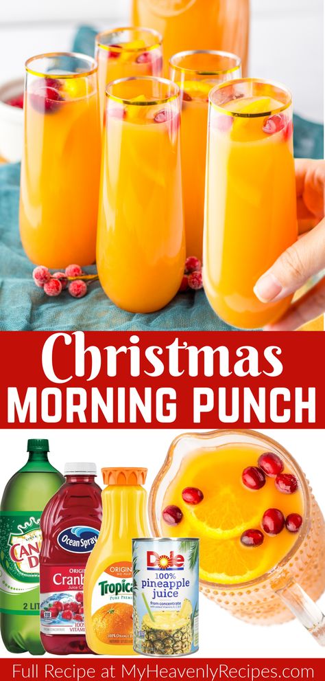 Christmas Morning Punch Fall Brunch Punch Non Alcoholic, Morning Punch Recipes, Breakfast Non Alcoholic Drinks, Christmas Brunch Punch Non Alcoholic, Thanks Giving Drinks For Kids, Christmas Breakfast Punch Non Alcoholic, Non Alcoholic Drinks For Christmas Party, Kid Friendly Holiday Punch, Christmas Morning Food Ideas