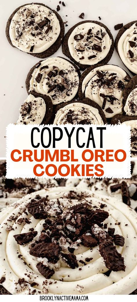 Easy Copycat Crumbl Cookies, Gourmet Oreo Cookies, Crumble Cookie Copycat Recipe Cookies And Cream, Cookies And Cream Cookies Crumbl, Oreo Cookies Crumbl, Oreo Crunch Cookies, Crumble Cookie Copycat Recipe Oreo, Crumbl Cookie Copycat Smores, Oreo Cookie Crumble Recipes