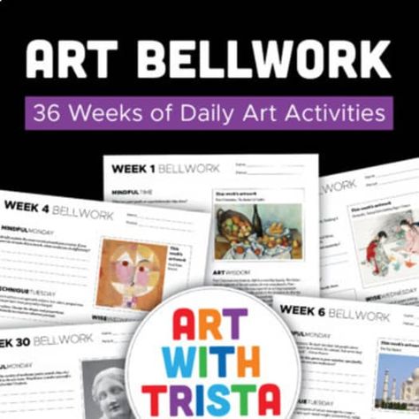 Free elementary visual arts printable pdfs | TPT Creativity Prompts, Letter Composition, Art Careers, Art Criticism, 36 Weeks, Bell Work, Creativity Exercises, Art Worksheets, Bell Ringers