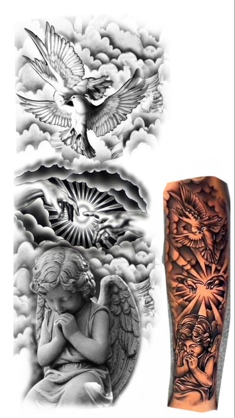 Forearm Cloud Tattoo For Men, Mens Full Sleeve Tattoo, Bar Tattoo, Inside Bicep Tattoo, Wolf Tattoo Forearm, Inside Of Arm Tattoo, Mens Body Tattoos, Memorial Tattoo Ideas, Half Sleeve Tattoo Stencils