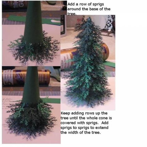 Splitcoaststampers Christmas Tree Tutorial Martha Stewart Christmas, Dollhouse Garden, Miniature Christmas Trees, Christmas D, Christmas Paper Crafts, Miniature Christmas, Christmas Minis, Christmas Box, Christmas Makes