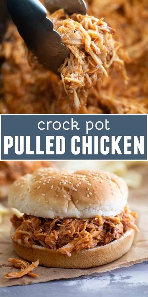 Turkey Bbq Pulled, Easy Bbq Pulled Chicken, Crock Pot Pulled Chicken, Pulled Chicken Crock Pot Recipes, Slow Cooker Kip, Crockpot Pulled Chicken, Bbq Pulled Chicken Sandwiches, Bbq Pulled Chicken, Pulled Chicken Sandwiches