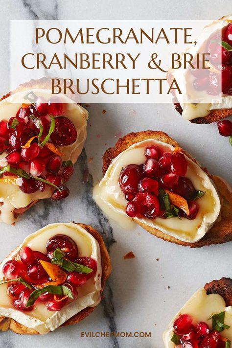 Pomegranate, Cranberry & Brie Bruschetta