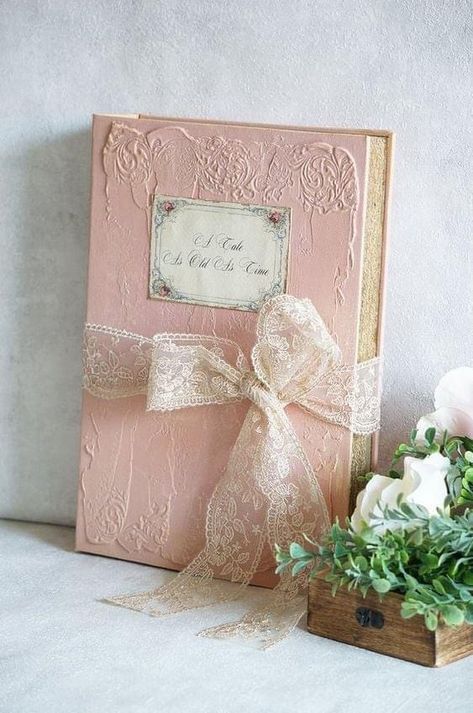 Memories Photo, Shabby Chic Tea, Mode Rose, Wedding Photo Album, Fairy Tale Books, Pink Books, Wedding Photo Albums, Journal Aesthetic, Pink Girly Things