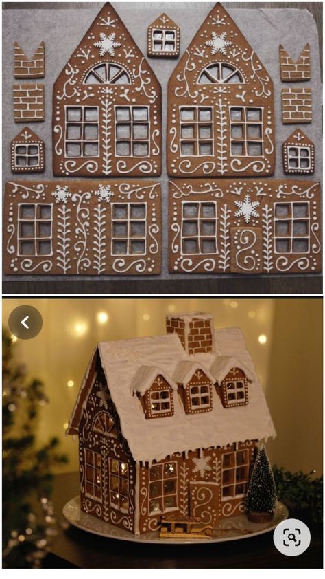 White And Red Gingerbread House, Permanent Gingerbread House, Dark Gingerbread House, Handmade Gingerbread House, Birdhouse Gingerbread House Diy, Gingerbread House Classic, Big Gingerbread House Template, Mini Ginger Bread Houses, Classy Gingerbread House