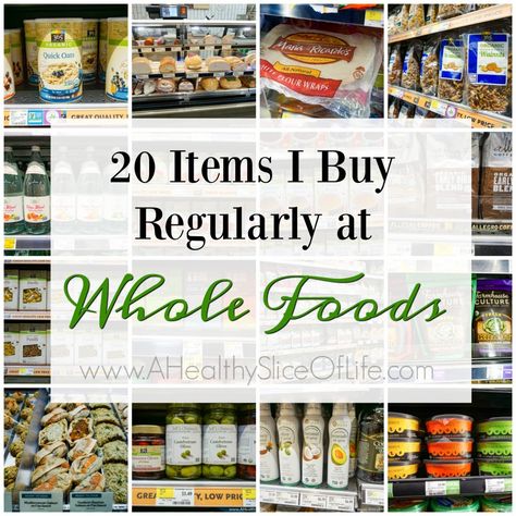 20 must have items I buy regularly from Whole Foods and 8 Tips for Meal Planning Success. Whole Foods Grocery Store, Whole Foods Products, Healthy Shopping List, Healthy Slice, Food Shopping List, Healthy Groceries, Health Food Store, Eating Clean, Whole Foods Market