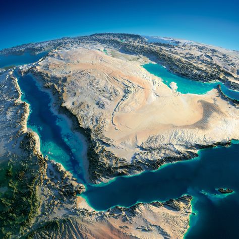 World Geography Map, Topography Map, Geography Map, Arabian Peninsula, Earth Pictures, World Geography, Relief Map, Africa Map, Earth From Space