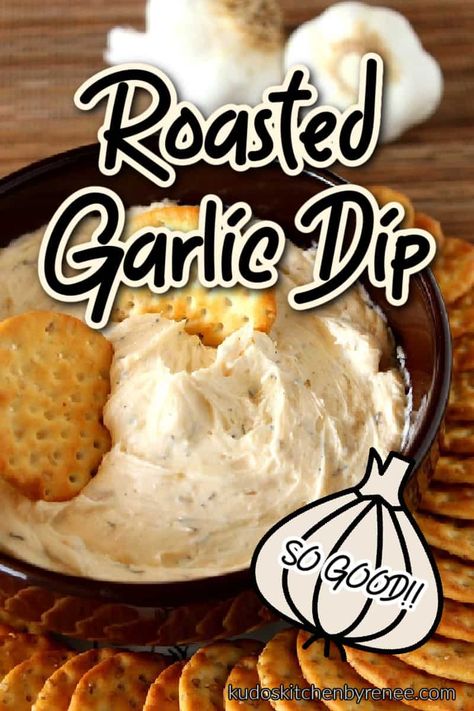 Roasted Garlic Dip Recipes, Things To Do With Roasted Garlic, Garlic Confit Appetizer, Cast Iron Dips, Roasted Garlic Dip Appetizers, Baked Garlic Dip, Chips Sauce Dip Recipes, Roast Garlic Recipes, Recipes Using Roasted Garlic