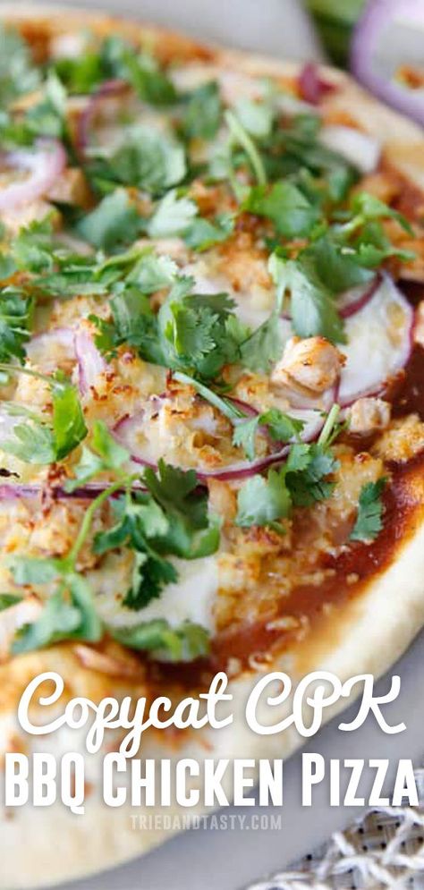 Copycat California Pizza Kitchen Recipes, Cpk Bbq Chicken Pizza, California Dinner Recipes, Cpk Recipes, California Pizza Kitchen Recipes, Jerk Chicken Pizza, California Recipes, Bbq Chicken Pizza Recipe, Chicken Flatbread Pizza