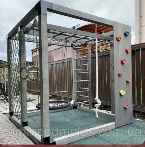 Outdoor Gym Ideas Backyards, Kid Friendly Backyard, Outdoor Kids Play Area, Backyard Gym, Kids Backyard Playground, Play Area Backyard, Backyard Kids Play Area, Diy Playground, Backyard Remodel