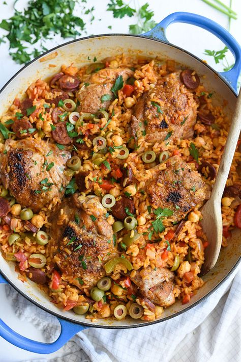 Spanish Chicken and Rice | foodiecrush.com Shrimp Jambalaya, Jambalaya Recipe Easy, Three Ingredient Recipes, Jambalaya Recipe, Jambalaya, Classic Dishes, Dinner Menu, Shrimp Recipes, Rice Recipes