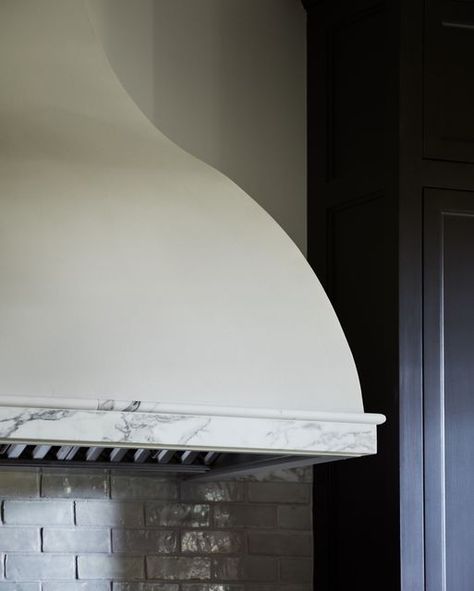 Ursino Interiors, Plaster Range Hood, Townhouse Kitchen, Tudor Style Homes, Free Aesthetic, Stair Decor, Calacatta Marble, Kitchen Hoods, Indoor Decoration