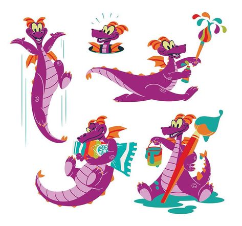 Figment Classroom, Figment Tattoo, Figment The Dragon, Walt Disney World Outfits, Fantastic Beasts Characters, Figment Disney, Character Design Disney, Chris Gardner, Disney Doodles