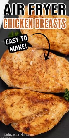 Air fryer chicken breast recipes make an easy and delicious weeknight dinner idea. Each bite is moist and juicy while being simple to prepare. Learn how to make Air fryer chicken that is perfect and healthy. #eatingonadime #airfryerchicken #AirFryerRecipes #boneless Air Fryer Chicken Breast Recipes, Air Fryer Chicken Breasts, Air Fryer Chicken Breast, Air Fryer Recipes Chicken Breast, Chicken Boneless Breast Recipes, Air Fryer Cooking Times, Air Fried Food, Air Fryer Oven Recipes, Air Fry Recipes