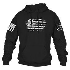 Keep warm and tout your American pride this fall with the Grunt Style\u00ae Vintage American Long-Sleeve Hoodie for Men. Constructed of a comfortable cotton/polyester blend, this hoodie boasts a soft, tagless design for chafe- and itch-free comfort. The ribbed collar offers enhanced durability and retains its shape for a consistent fit, while a drawstring hood is adjustable to keep your head warm on breezy days. If that's not enough, a screen-printed, stylized American flag on the right shoulder American Hoodie, Grunt Style, Patriotic Outfit, Hoodie For Men, Country Outfits, Western Wear, Long Sleeve Hoodie, American Vintage, Black Hoodie