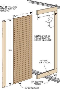 Modular Pegboard Storage: Build this low-cost, space-saving storage system. Sliding Pegboard Tool Storage, Modular Storage System, Sliding Pegboard, Tool Storage Ideas, Rangement Art, Steel Pegboard, Pegboard Storage, Garage Organization Tips, Garage Workshop Organization