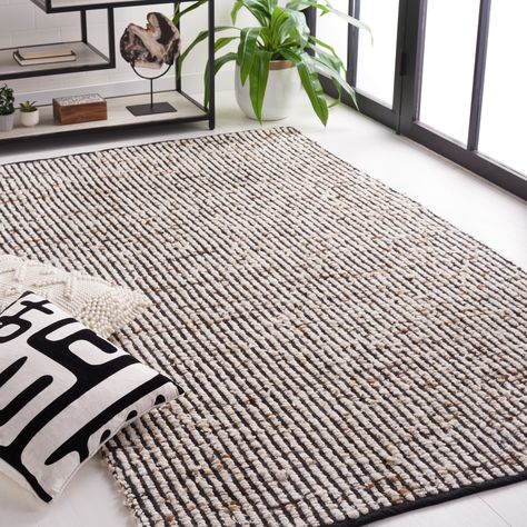 SAFAVIEH Handmade Natura Ersilia Wool & Jute Rug - Bed Bath & Beyond - 36257732 Playroom Kitchen, Mosaic Texture, Jute Wool Rug, Flatweave Area Rug, Black Area Rugs, Striped Rug, Ivory Rug, Black Rug, Jute Rug