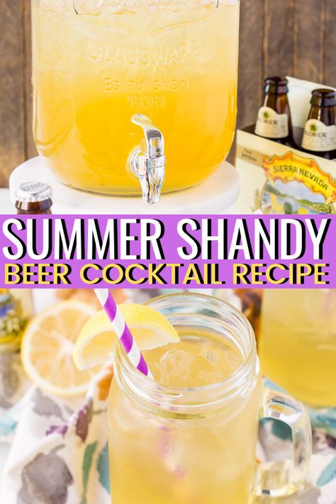 Spring Break Drinks Alcohol, Summer Shandy Beer, Beer Lemonade Drink, Beer Lemonade Vodka, Summer Shandy Recipe, Summer Beer Recipe Vodka, Beer Punch Recipes, Cocktails With Beer, Beer Drinks Recipes