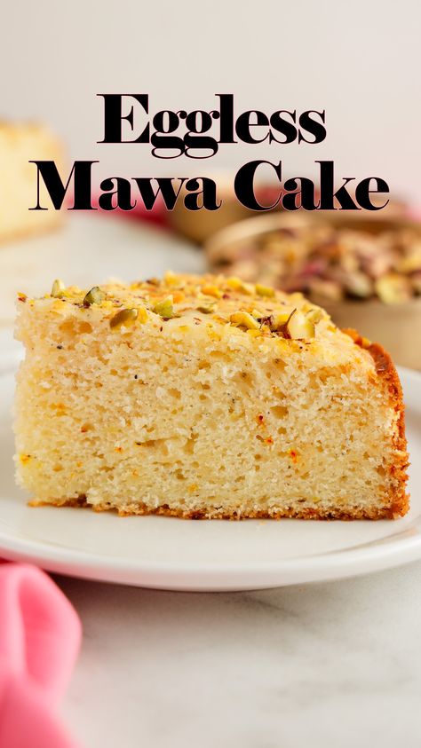 This Eggless Mawa Cake is moist, buttery, decadent, and flavorful Indian cake. It is one of the famous Indian cake recipes and makes a perfect treat for celebrations or festivals! Eggless Mawa Cake, Indian Cake Recipe, Cakes Without Eggs, Eggless Carrot Cake Recipe, Mawa Cake Recipe, Flavor Cakes, Eggless Cake Recipes, Tofu Dessert, Eggless Cakes