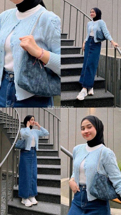 𝐅𝐎𝐋𝐋𝐎𝐖 !! 𝐊𝐨𝐦𝐛𝐢𝐧𝐚𝐬𝐢 𝐎𝐎𝐓𝐃 𝐇𝐢𝐣𝐚𝐛 𝐑𝐞𝐦𝐚𝐣𝐚 𝐈𝐧𝐬𝐩𝐨 !! #hijabinspiration #gamismurah #jilbab #modelhijab #photogram #hijabfashion #hijabootd #hijabers #Fashion #hijabvideo Outfit Jeans Biru, Outfit Magang, Fullbody Pose, Celana Jins Wanita, Black Outfit Hijab, Mix And Match Outfits Hijab, Ootd Hijab Style, Outfit Hijab Casual, Rok Outfit