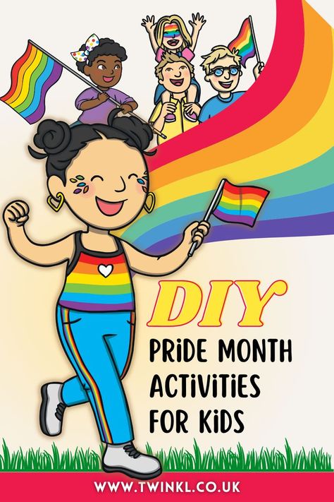 Pride Month Activities for Kids with people celebrating LGBT History Diy Pride Crafts, Pride Month Activities, Pride Crafts, Lgbtq History, Celebrating Diversity, Equal Rights, History Lessons, Pride Month, Teaching Resources