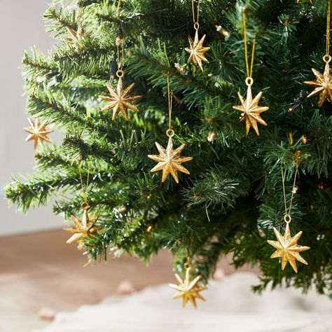 Golden Baubles: Threshold x Studio McGee Large Set of Gold Star Ornaments Mcgee Target, Bottlebrush Trees, Plant In Pot, Target Holiday, Star Ornaments, Chic Holiday, Gold Tree, Hearth And Hand, Studio Mcgee